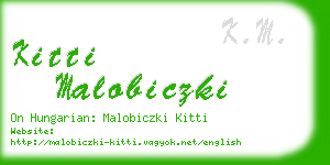 kitti malobiczki business card